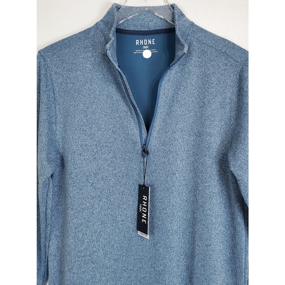 NWT Rhone commuter 1/4 zip long sleeve knit pullover sweater stellar blue marle - Picture 5 of 11